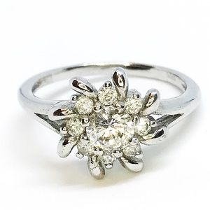 Sterling silver Decorated Detailed Flower Ring